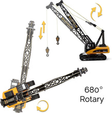 Load image into Gallery viewer, Top Race 15 Channel Remote Control Crane Toy - Battery Powered 1:14 Scale RC Construction Vehicles with Heavy Metal Hook
