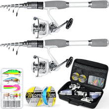 Load image into Gallery viewer, Ghosthorn 2-Pack Fishing Rod and Reel Combo Telescopic Fishing Pole
