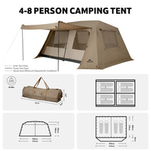 Load image into Gallery viewer, Naturehike Village Lite Camping Tent, 60S Easy Setup Instant Tents for Camping, Double Layer 4/8 Person Tent with with Full Rainfly
