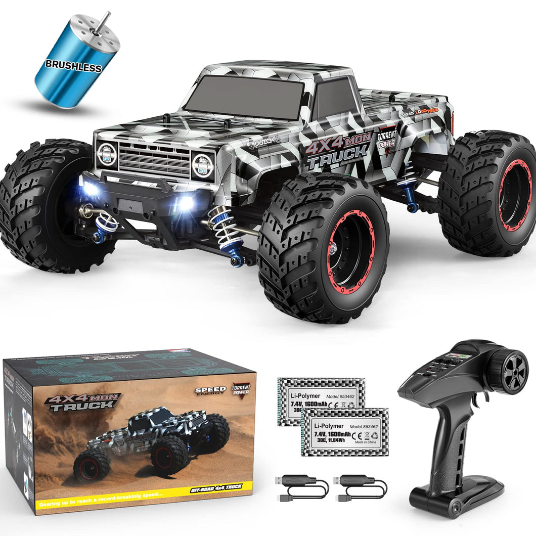 1/12 Scale Brushless RC Cars 903A, 4X4 Off-Road RC Monster Truck with Fast Remote Control of 55KM/H Top Speed