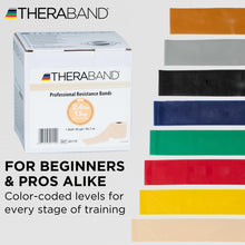 Load image into Gallery viewer, THERABAND Resistance Band, Tan, Extra Light, 50-Yard Roll, Elastic Band for Strength -Tan
