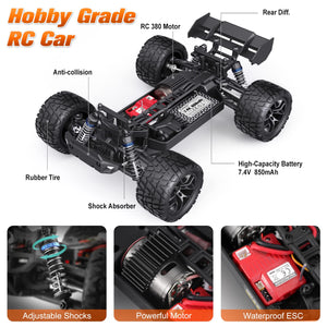 RC Cars, 1:18 Remote Control Car For Adults, 4wd High-Speed Hobby RC Truck 36km/h Fast RC Drift Car Waterproof Off-Road Electric RC