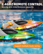 Load image into Gallery viewer, Remote Control Boat for Kids Adults: 2Pack RC Boat with LED Lights for Pools Lakes, 2.4Ghz, 50-100Mins Long Playtime, Rechargeable Batteries
