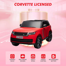 Load image into Gallery viewer, 24V 2-Seater Licensed Land Rover Ride-On Car Toy Featuring Parent Remote Control, 3 Speed Settings, Wireless Music, Red
