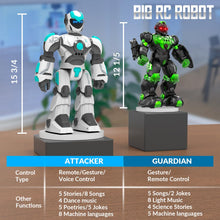 Load image into Gallery viewer, Robot Toys for Kids, Programmable Remote Control Robot with Gesture Sensing, Voice Control &amp; LED Face, 15 3/4&quot; (White)
