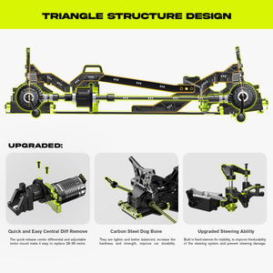 1/10 RTR Brushless Fast RC Cars for Adults, Max 50mph Hobby Electric Off-Road Monster Truck, Waterproof High Speed RC Car 4WD, Green