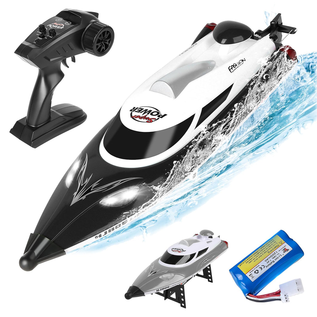 RC Boat-Remote Control Boat for Adults-High Speed 35+ KPH for Pool-Toys for Ages 8-13 (Black)