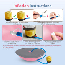 Load image into Gallery viewer, kisnbld Half Balance Ball Trainer, Inflatable 19/23 Inch Half Exercise Ball with Resistance Bands -Pink
