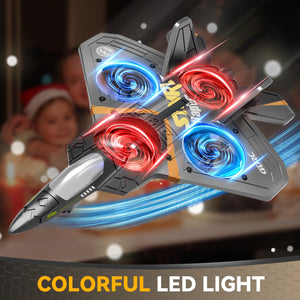 Foam Remote Control Airplanes RC Planes for Kids Adults 4-7 8-16, Remote Control Planes Fighter Jet with Light, 360° Flip Fighter Jet Toy