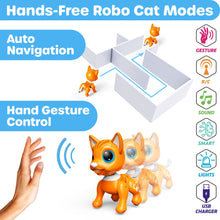 Load image into Gallery viewer, Power Your Fun Robo Pets Cat Toy for Girls and Boys - Remote Control Robot Toy Interactive Hand Motion Gestures, Smart STEM
