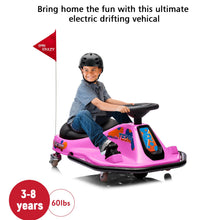 Load image into Gallery viewer, 24V Electric Drifting Go Kart for Kids, Outdoor Ride On Toy, High/Low Speed Switch, Electric Go-Kart for Ages 3+ (Pink)
