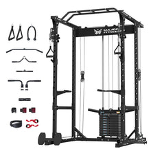 Load image into Gallery viewer, MAJOR FITNESS Power Cage Drone1 Premium- Multi-Function Power Rack for Home Gym, Squat Rack with Pull-up Bar, Cable Crossover System, J-Hooks, for Strength Training, Heavy-Duty Steel Construction
