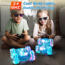 Load image into Gallery viewer, Amphibious Remote Control Car for Boys, 2.4GHz RC Boat Monster Truck with LED Lights, 4WD All Terrain Stunt Car
