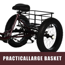 Load image into Gallery viewer, 20 Inch Fat Tire Adult Tricycles 3 Wheel Bikes 7 Speed Adult Trikes Three-Wheeled Cruiser for Seniors, Women, Men
