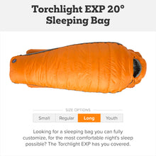 Load image into Gallery viewer, Big Agnes Torchlight EXP - Ultralight Sleeping Bag, 20 Degree, Long
