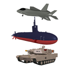 Load image into Gallery viewer, Bath Toys for Kids Ages 4-8, Kids Bath Toys for Boys, Mold Free No Hole Sealed, Soft Durable Army Play Set Submarine Tank Airplane Jet
