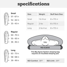 Load image into Gallery viewer, Big Agnes Torchlight EXP - Ultralight Sleeping Bag, 30 Degree, Small
