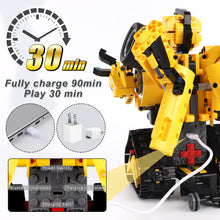 Load image into Gallery viewer, 2-in-1 Build a Robot Kit,901 Pieces Remote &amp; APP Controlled Robot or Race Car, Robotic Building Blocks Toys STEM Projects
