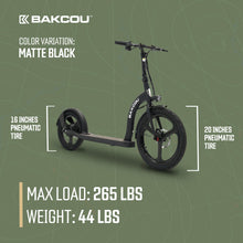 Load image into Gallery viewer, Foldable Badger Electric Scooter with Seat - Matte Black - 350W Motor 36V Battery, Large Wheels, Disc Brakes with Lights, Horn &amp; Charger
