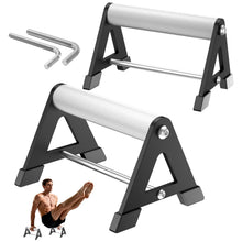 Load image into Gallery viewer, Push Up Stand, Pushup Handles for Strength Training, Heavy-duty Stainless Steel Push Up Bars Gym Exercise Equipment, Hold Up to 500lbs, 1 Pair black
