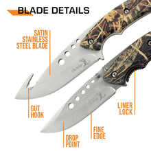 Load image into Gallery viewer, Elk Ridge ER-054CA 8.5-Inch Fixed and 5-Inch Folder Hunting Knife Set
