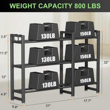Load image into Gallery viewer, ﻿800LBS Capacity Multifunctional Home Gym Storage Rack with Side Hooks, Heavy Duty Adjustable  Rack for Dumbbells
