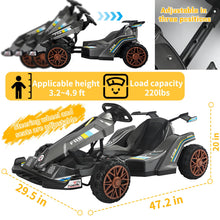 Load image into Gallery viewer, 12V Electric Go Kart for Kids,Drift Go-Cart with Reverse Function/High/Low Speed Adjustable, Ride On Go Kart with Adjustable Seat and Steering/Grey
