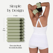 Load image into Gallery viewer, Bala Bangles Wrist &amp; Ankle Weights for Women &amp; Men - 3 lb Adjustable Weighted Bands - Sage
