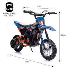 Load image into Gallery viewer, Kids Ride on Motorcycle,24V Electric Car for Kids,13.6MPH Max Electric Dirt Bike with Variable Speed (24V, Blue)
