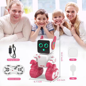 Robot Toys for Kids, Remote & APP Control Robot, Programmable Interactive Toys with Coin Bank, Smart Educational Robot (Pink)