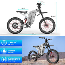 Load image into Gallery viewer, X2Pro Electric Motorcycle for Adults, Electric Dirt Bike Teens 6000W(Peak) Motor 60V/35Ah Battery,50MPH/7 (Blue)
