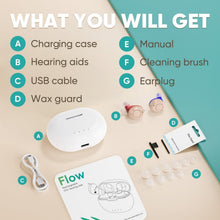 Load image into Gallery viewer, Rechargeable OTC Hearing Aids for Seniors Invisible In Ear Hearing Aids for Elders Adults with Mild to Moderate Hearing Loss Hearing Amplifiers Earbuds Noise Cancelling Clear Sound Conversation 100H with Charging Case
