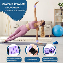 Load image into Gallery viewer, Wrist and Ankle Weights for Women &amp; Men 2 Pack (1lb Each) (Purple)
