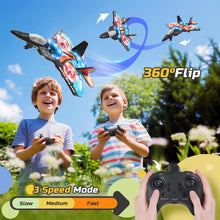 Load image into Gallery viewer, Foam Drone RC Airplane for Kids and Beginners, Remote Control Plane Fighter Jet Helicopter with Light (16Mins)
