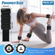 Load image into Gallery viewer, BECOJADDE Ankle Weights Set of 2 (2 lb Each) Adjustable Wrist Weights- Gray Black

