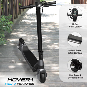 Foldable Electric Scooter with 250W Rated Brushless Motor, 15 mph Max Speed, 6.5” Wheels, 9 Mile Range Commuting Scooter for Kids + Teens