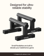 Load image into Gallery viewer, BetterMe Push Up Bars - Steel Small Parallettes for Calisthenics and Strength Training - Non Slip Pushup Bars with Neutral Wrist Support - Portable Push Up Stands for Men
