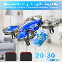 Load image into Gallery viewer, Mini Drone for Adults, Drones &amp; Cars 2 in 1 Toy with One Key Take Off-Landing, Altitude Hold, Headless Mode, 360° flip, Car Mode, 2 Batteries,
