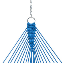 Load image into Gallery viewer, Original Pawleys Island Large Coatal Blue DuraCord Rope Hammock – 13 ft. x 55 in., 2-Person, 450 lb Capacity, Oak Spreader Bar, Zinc-Plated Hardware, Handcrafted in the USA
