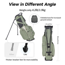 Load image into Gallery viewer, T WINSOLOGY Lightweight Golf Stand Bag with 4 Way Top Dividers for Men and Women, Only 4.2 Pounds, 8 Storage Pockets Including Cooler, Double Shoulder Straps, Womens Golf Club Bag (Sage Grey/Cream)
