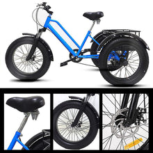 Load image into Gallery viewer, Adult Tricycle Bike, Three Wheel Cruiser, 20-Inch Wheels, Low Step-Through Aluminum Frame, Adjustable Handlebars, 7-Speed
