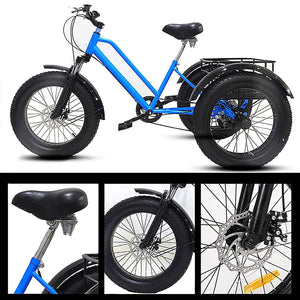 Adult Tricycle Bike, Three Wheel Cruiser, 20-Inch Wheels, Low Step-Through Aluminum Frame, Adjustable Handlebars, 7-Speed