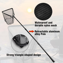 Load image into Gallery viewer, Fiblink Folding Aluminum Fishing Landing Net Fish Net with Extending Telescoping Pole Handle (45-80 inches)

