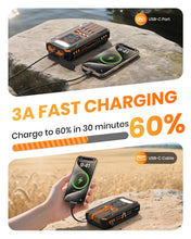 Load image into Gallery viewer, SOARAISE Solar Power Bank 48000mAh Wireless Portable Charger with 4 Cables
