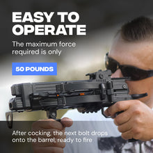 Load image into Gallery viewer, BALLISTA BAT Reverse Crossbow with 5-Bolt Magazine, 340 FPS, 150 lb

