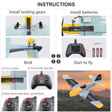 Load image into Gallery viewer, HAWK'S WORK 3 Channel RC Plane BF-109, Remote Control Airplane Ready to Fly
