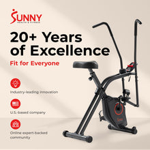 Load image into Gallery viewer, Sunny Health &amp; Fitness Smart Total-Body X-Bike Plus Arm Exercisers-black

