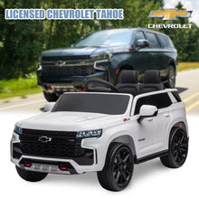Load image into Gallery viewer, Ride On Car for Kids, Licensed Chevrolet Tahoe SUV 12V7AH Battery Powered Ride On Toy Car, Kids Boys Girls Electric Car (White)

