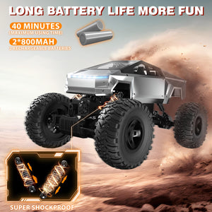 1/14 Scale 4WD RC Monster Truck, 2.4GHz Remote Control Car with LED Lights, All-Terrain Off-Road Toy