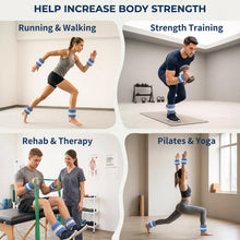 Load image into Gallery viewer, Adjustable Ankle Weights 1-5 LBS 1 Pair Wrist Leg Arm Weights with Removable Weight-Dark Blue
